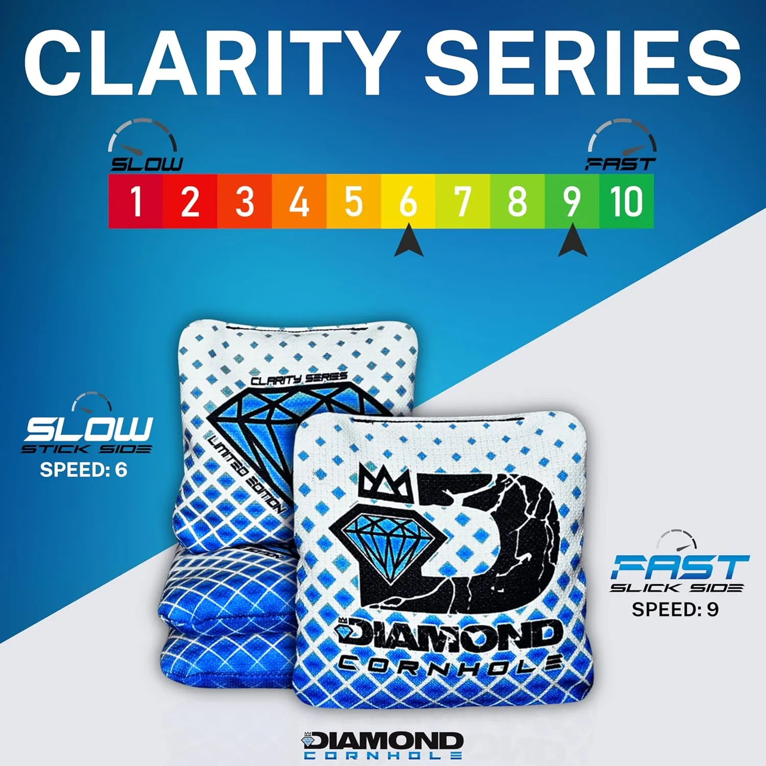 | Competition Cornhole Bags | Tournament Style | Regulation Size | All-Weather | Set of 4 | Clarity Series