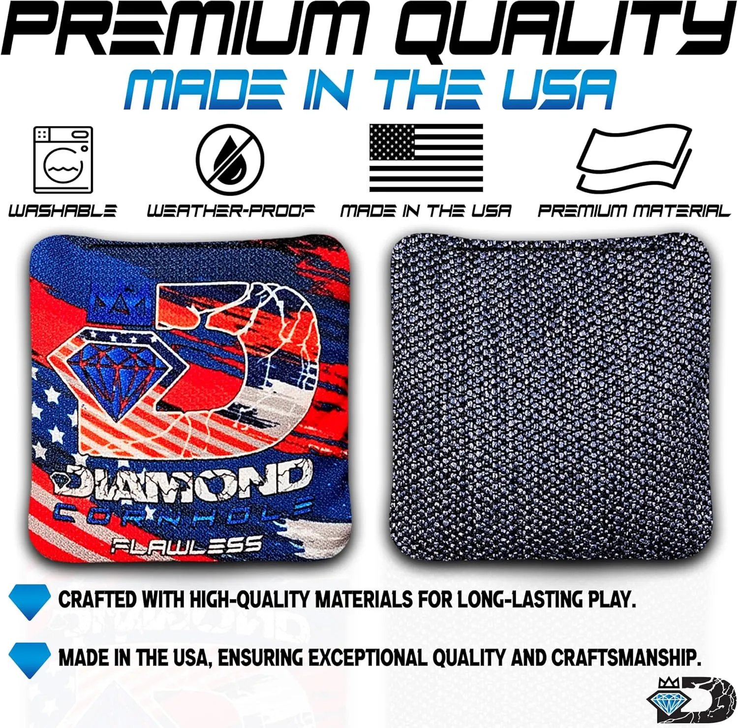 | Competition Cornhole Bags | Tournament Style | Regulation Size | All-Weather | Set of 4 | Prism Series