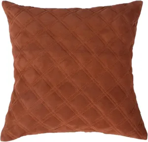 100% Lambskin Black Suede Diamond Leather Pillow Cover - Sofa Cushion Case - Decorative Throw Covers for Living Room & Bedroom - 14x14 Inches - Tan Suede Pack of 1