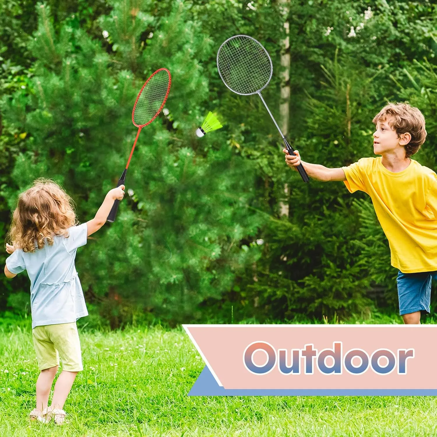 12 Pack Badminton Rackets Set Including Rackets, Nylon Shuttlecocks and Carry Bag for Outdoor Backyard Games Beginners