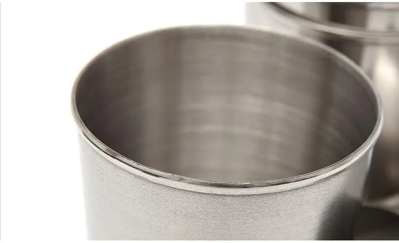 1SET Outdoor Hiking Travel Portable Stainless Steel Water Cup Four-Piece Set Including Storage Case(Medium)
