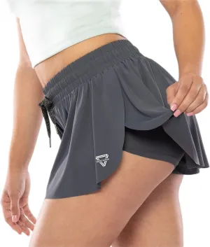 2-in-1 Flowy Fitness Shorts - Quick Dry Comfortable Workout Shorts with Drawstring