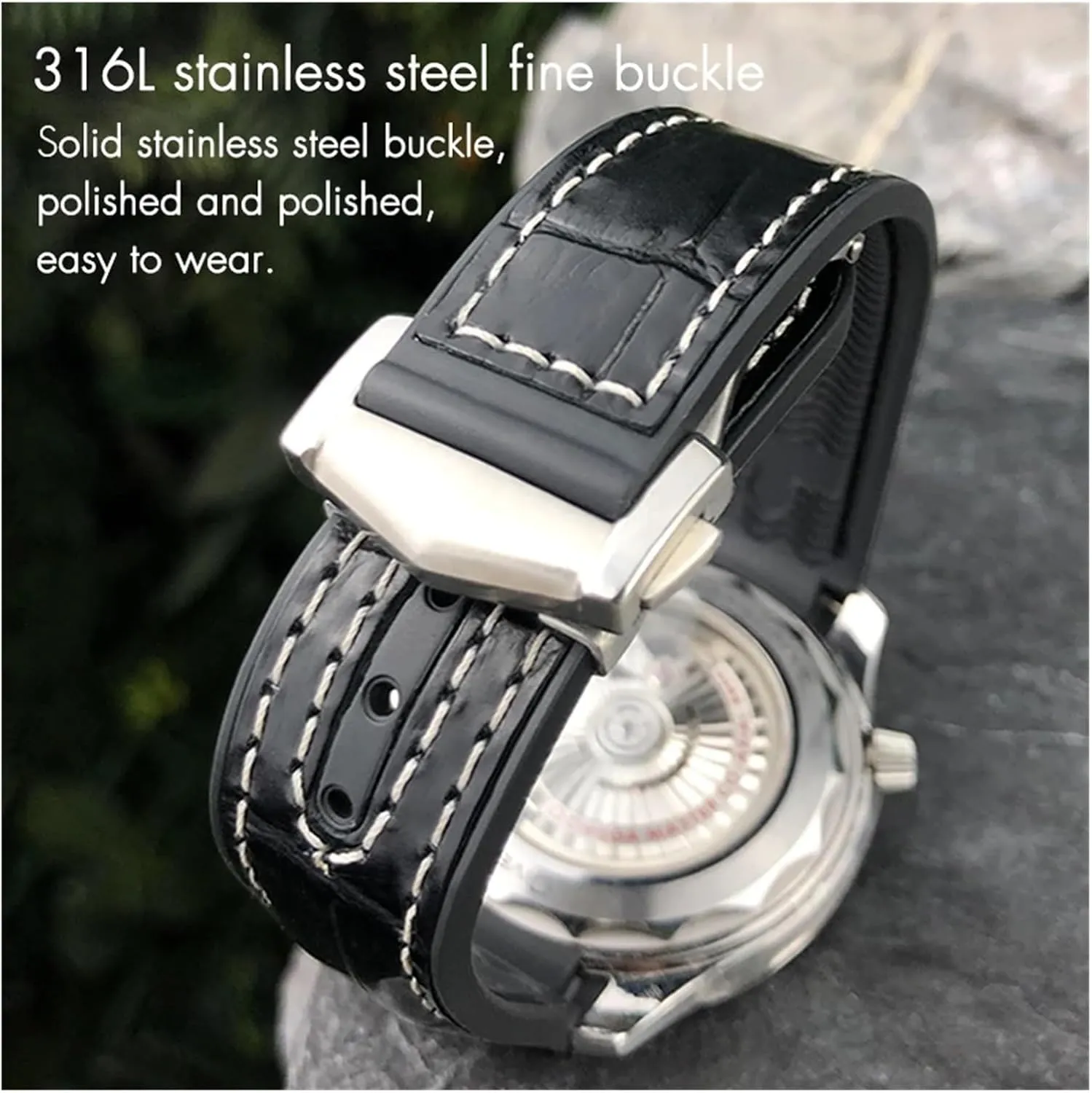 20mm 22mm Rubber Nylon Leather Watchband For Omega Diver 300 Planet Ocean 600M Orange Watch Strap