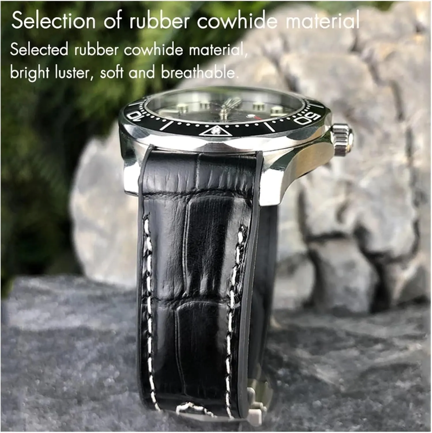 20mm 22mm Rubber Nylon Leather Watchband For Omega Diver 300 Planet Ocean 600M Orange Watch Strap