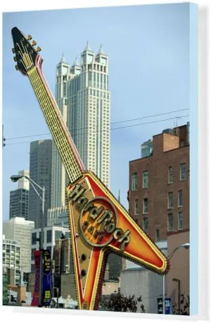 20x16 Canvas Print of Hard Rock Cafe Huge Guitar Sign (1212074)