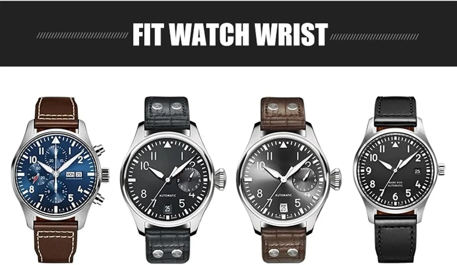 21mm 22mm Genuine Leather Watch Band For IWC Big Pilot Flamethrower Little Prince Mark Strap Willow Nail Bracelet