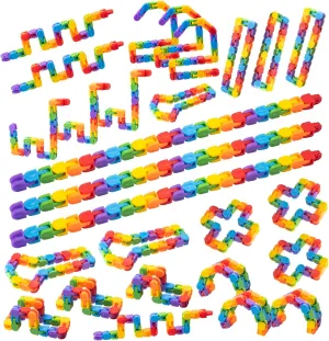 30pcs Rainbow Party Favors , Bulk Wacky Track Fidgets Toys Snap and Click ,Goodie Bag ,Prizes,End of Year School Birthday Students Classroom Fidgets Stocking Stuffers Gift for Kid Teen
