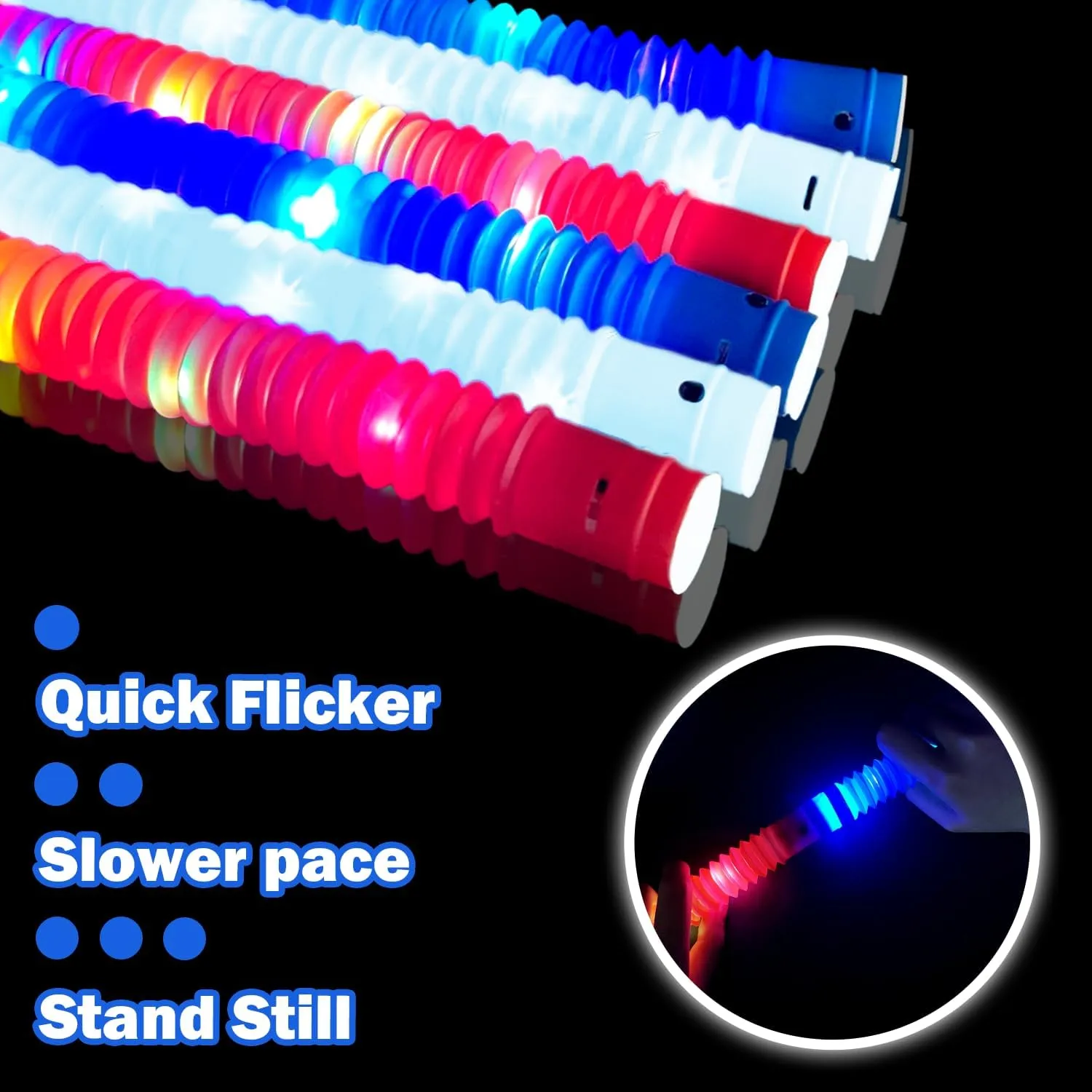 4th of July Red White Blue Glow Sticks Party Favors Supplies 18 PCS,Light up Pop Tubes Accessories Bracelets Necklaces for Kids Toddlers,Fourth of July Patriotic Toys Gifts Items for Independence Day