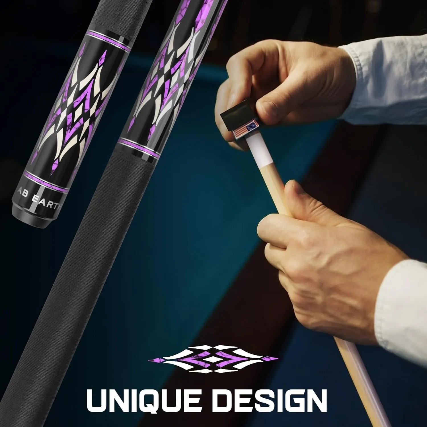 58" Pool Cue Stick Canadian Maple 13mm Tip Billiard Cue with Irish Linen Wrap