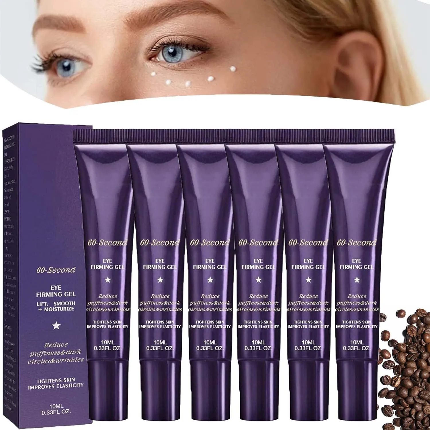 60 Seconds Eye Effects Firming Gel, 60-Second Eye Firming Gel，60-Second Eye Effects Age-Defying Tinted Firming Gel (6pcs)