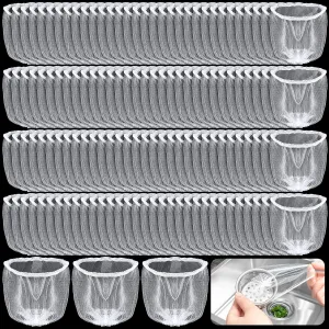 600 PCS Disposable Mesh Sink Strainer Bags Kitchen Sink Strainer Mesh Bags Anti Clogging Elastic Sink Strainer Filter Mesh Bag for Collecting Kitchen Food Leftover Garbage