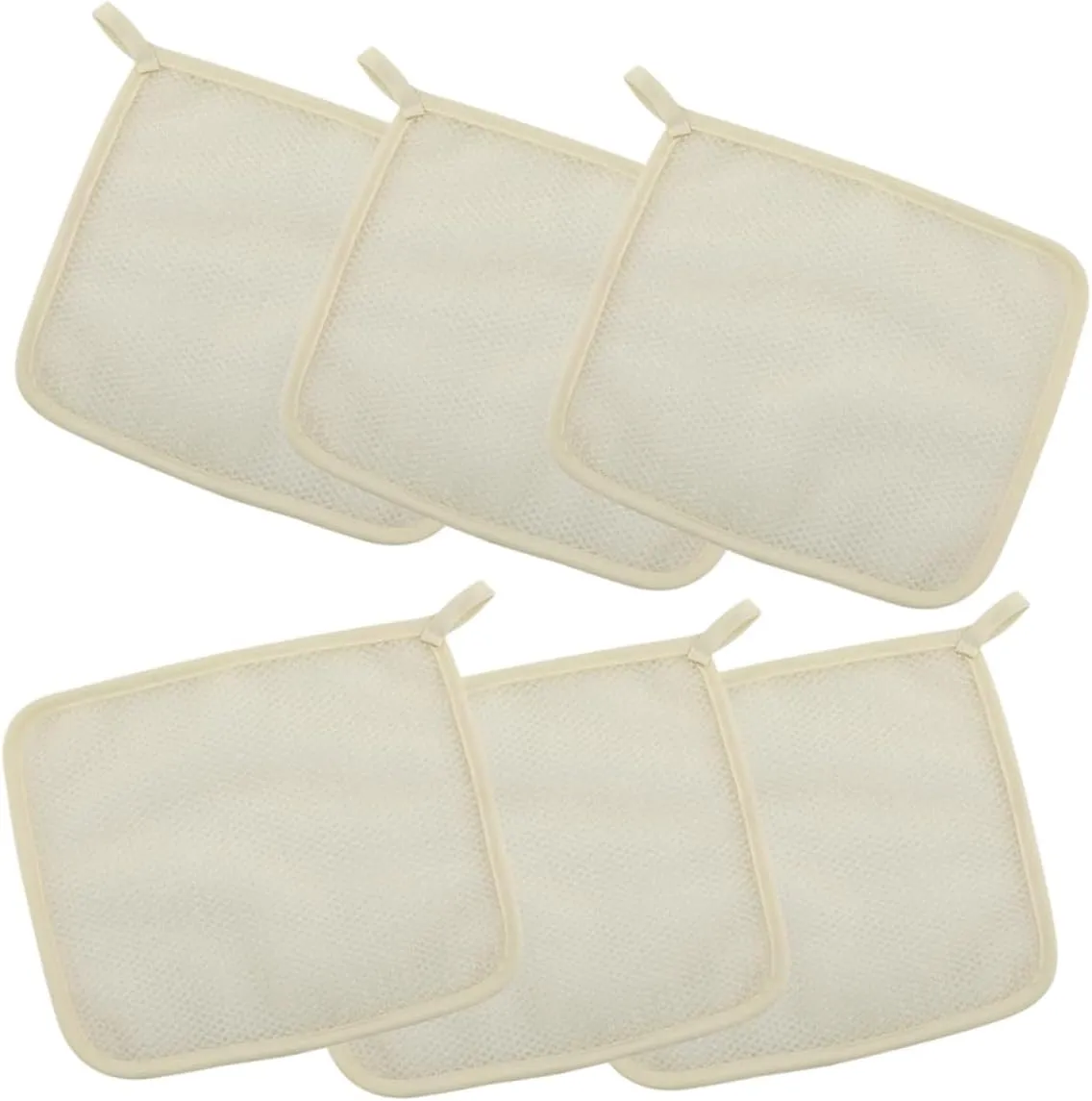 6pcs Nylon Body Scrub Towel Exfoliator Face Washcloth Quick Dry Bath Towel Random Color