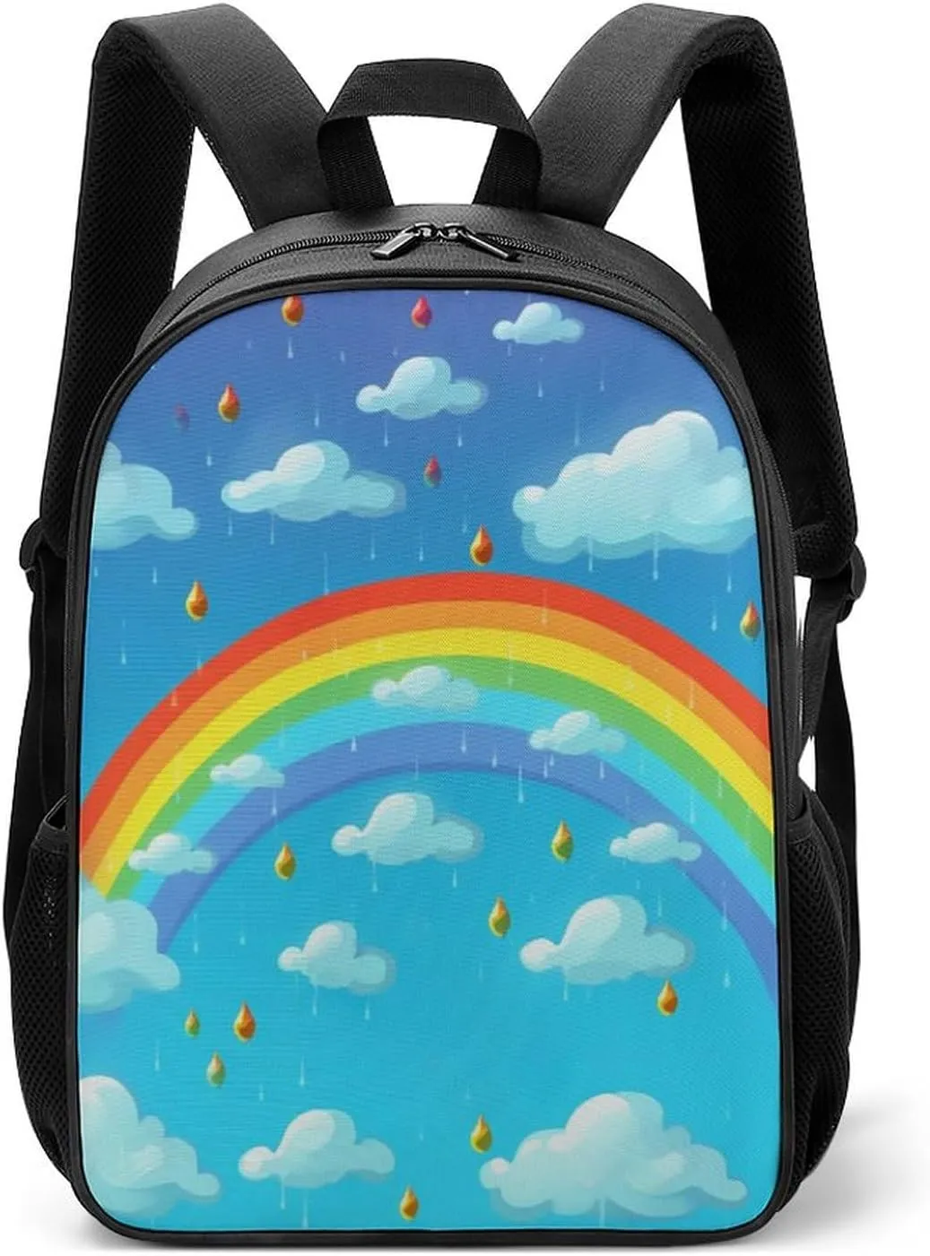 A Gym Artifact, The Canvas Rainbow Clouds Raindrop Printed Yoga Storage Bag Is Durable, Wear-resistant And Does Not Strangle Shoulders. It Is Suitable for Both Men And Women