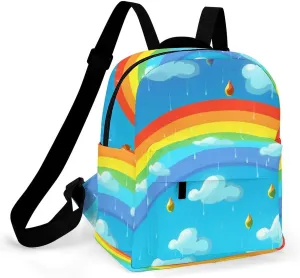 A Gym Artifact, The Canvas Rainbow Clouds Raindrop Printed Yoga Storage Bag Is Durable, Wear-resistant And Does Not Strangle Shoulders. It Is Suitable for Both Men And Women