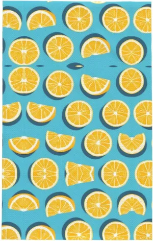 Absorbent Quick Dry Waffle Kitchen Towel, (26 * 16 inches) Reusable Cleaning Tea Towel, Lemon Wedges Extra Soft Cleaning Towel,