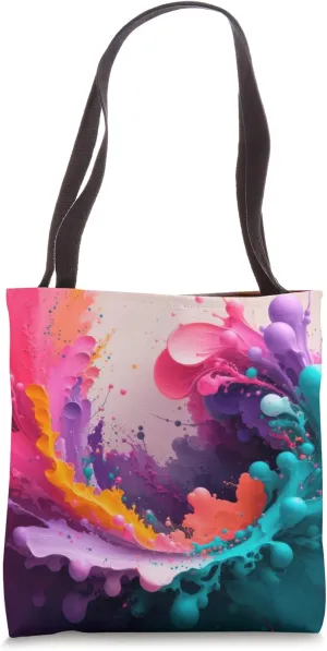 Abstract Abstraction Rainbow Blue Turquoise Purple Tote Bag