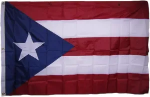 AES 4x6 Embroidered Sewn Puerto Rico Dark Blue 300D Nylon Flag 4'x6' Brass Grommets House Banner Double Stitched Fade Resistant Premium Quality