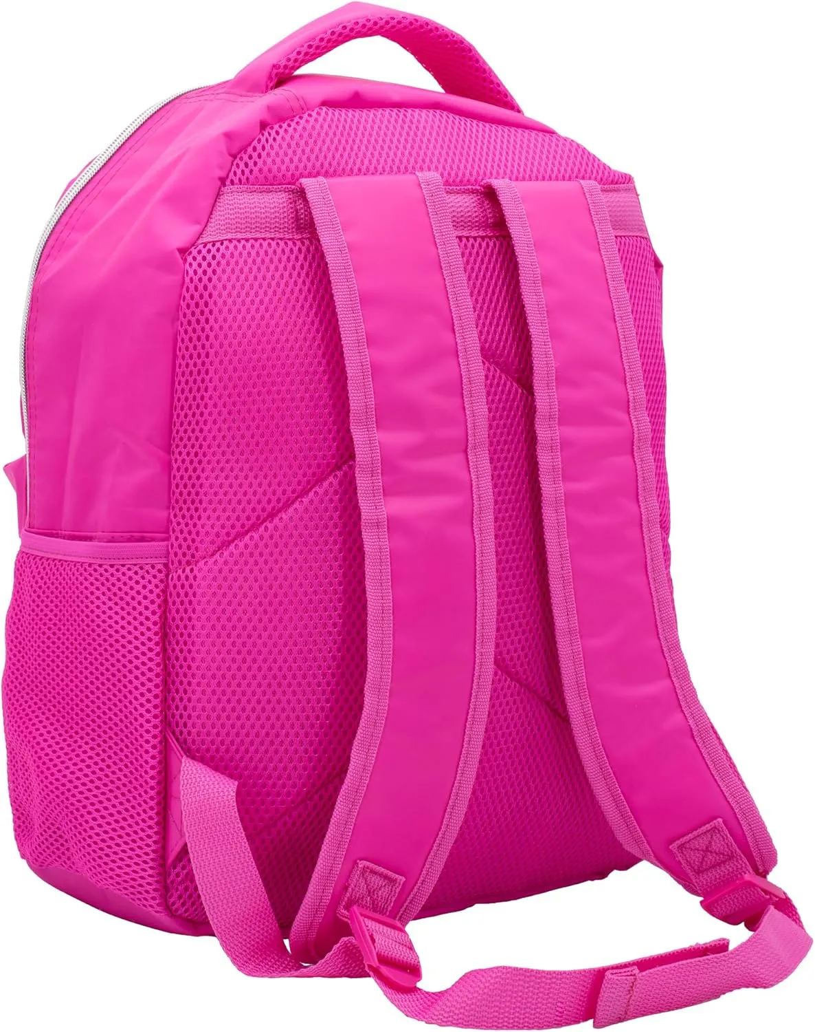 AI ACCESSORY INNOVATIONS Barbie Backpack for Girls, Bookbag with Adjustable Shoulder Straps & Padded Back, Barbie Pink 16 Inch Schoolbag with Raised Embroidered Logo, Durable School Bag for Kids
