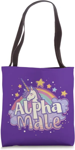 Alpha Male Unicorn Rainbow – Funny Memecore Cringecore Tote Bag