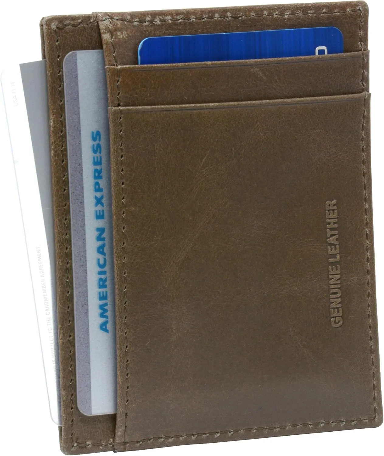 Alpine Swiss Double Diamond Mens RFID Money Clip Front Pocket Wallet Gray