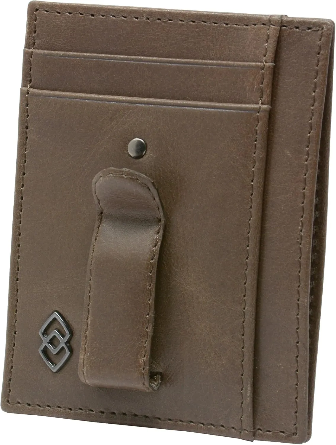 Alpine Swiss Double Diamond Mens RFID Money Clip Front Pocket Wallet Gray