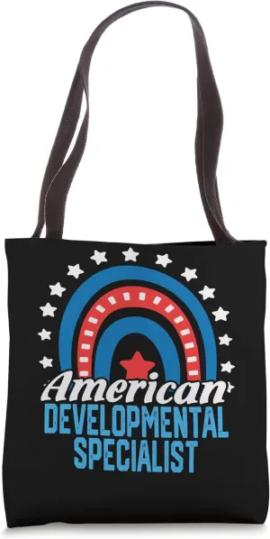 American Developmental Specialist Rainbow USA 4th Of July Tote Bag