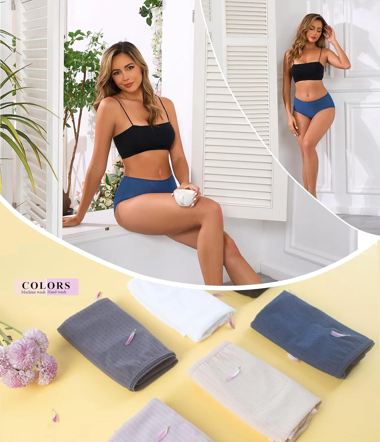 ANLIQI Quick Dry Underwear for Women Travel Panties Pack Nylon Hipster Panty Soft&Lightweight Bikini Brief Stay Fresh Undies