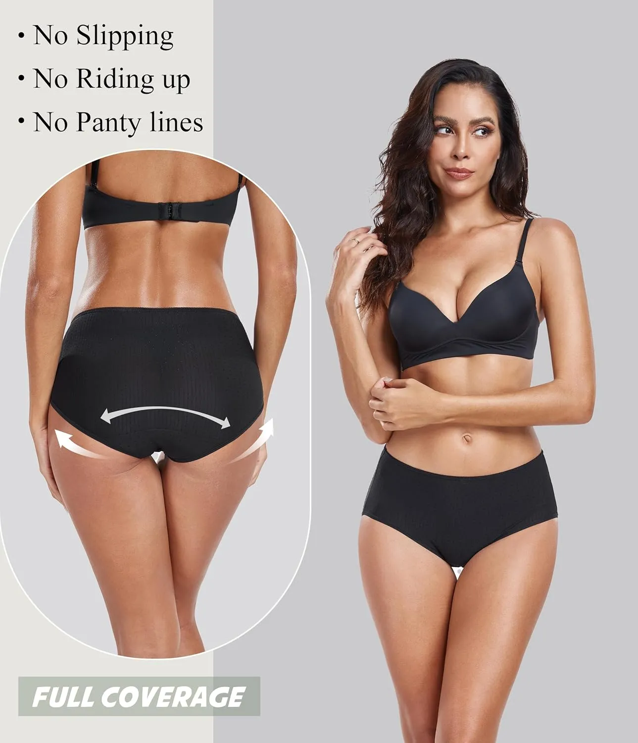 ANLIQI Quick Dry Underwear for Women Travel Panties Pack Nylon Hipster Panty Soft&Lightweight Bikini Brief Stay Fresh Undies