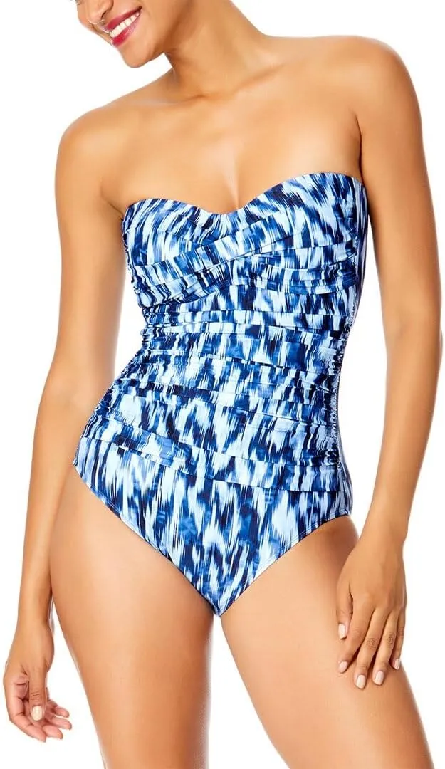 Anne Cole Twist Front Shirred One-Piece