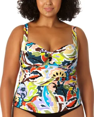 Anne Cole Womens Plus Underwie Nylon Tankini Swim Top