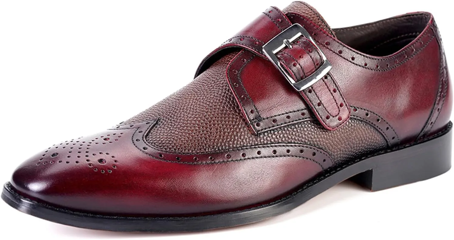 Anthony Veer Delano One Single Monk Dress Shoes for Men | Full Grain Calfskin Leather | Strap-On | Blake Construction | Ortholite Cushion Comfort | Full Grain Calfskin Leather Upper
