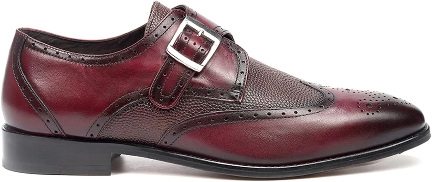 Anthony Veer Delano One Single Monk Dress Shoes for Men | Full Grain Calfskin Leather | Strap-On | Blake Construction | Ortholite Cushion Comfort | Full Grain Calfskin Leather Upper