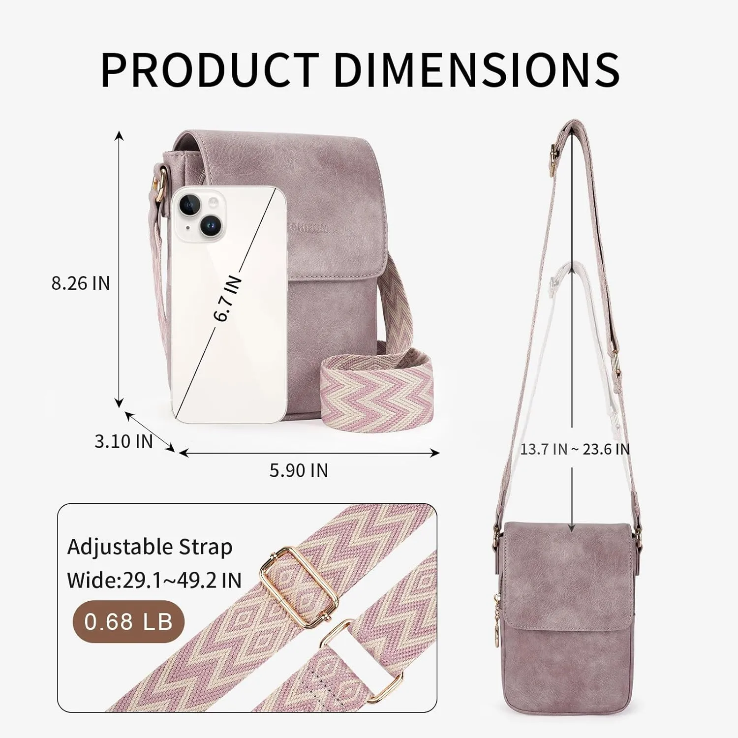 APHISON Small Crossbody Bags for Women Trendy, Leather Phone Wallet Purses Handbags Card Slots with Adjustable Guitar Strap