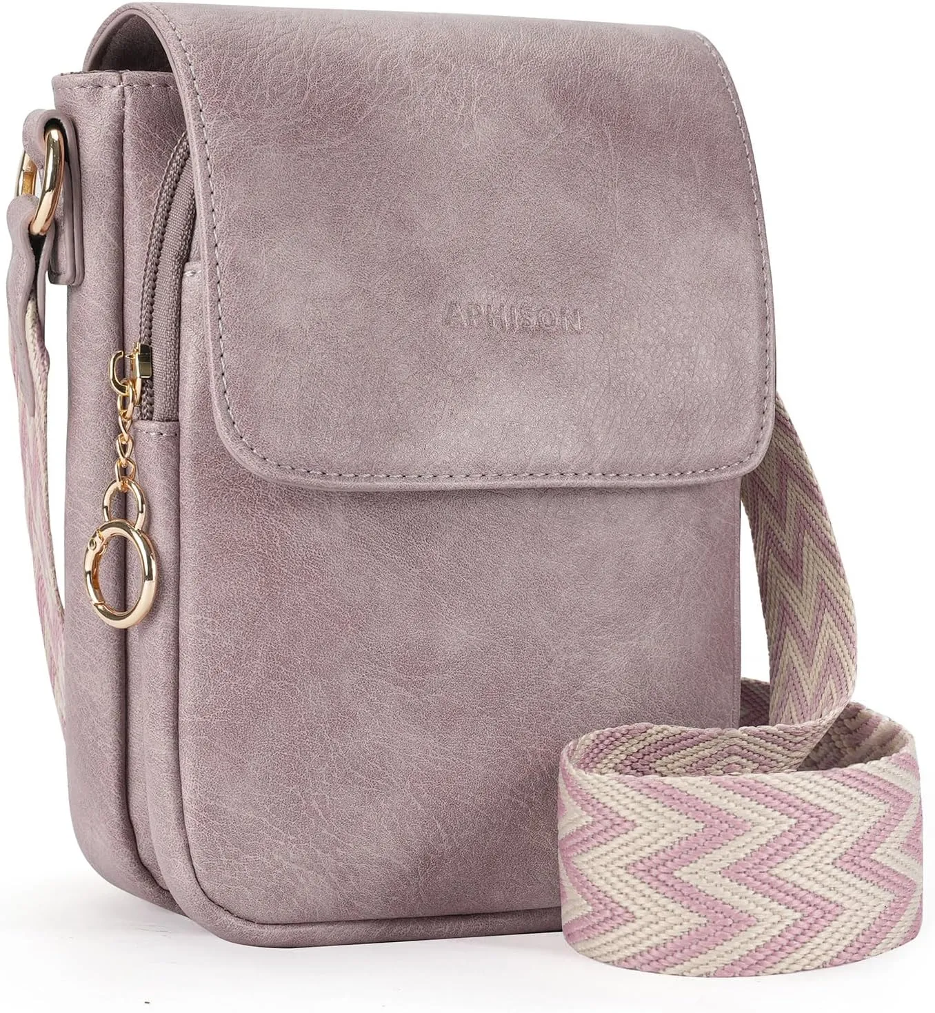 APHISON Small Crossbody Bags for Women Trendy, Leather Phone Wallet Purses Handbags Card Slots with Adjustable Guitar Strap