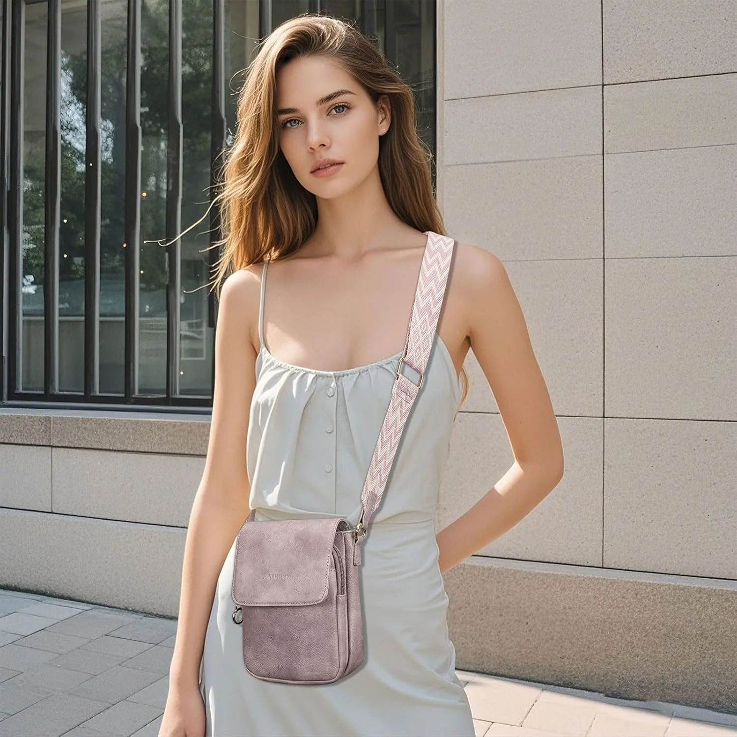 APHISON Small Crossbody Bags for Women Trendy, Leather Phone Wallet Purses Handbags Card Slots with Adjustable Guitar Strap