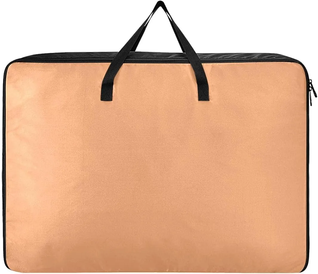 Apricot Storage Bags, 27.5x19.7x11 In, Extra Large Storage Duffle Bag with Zippers and Handles Space Saving Packing Totes for Moving Supplies Storage