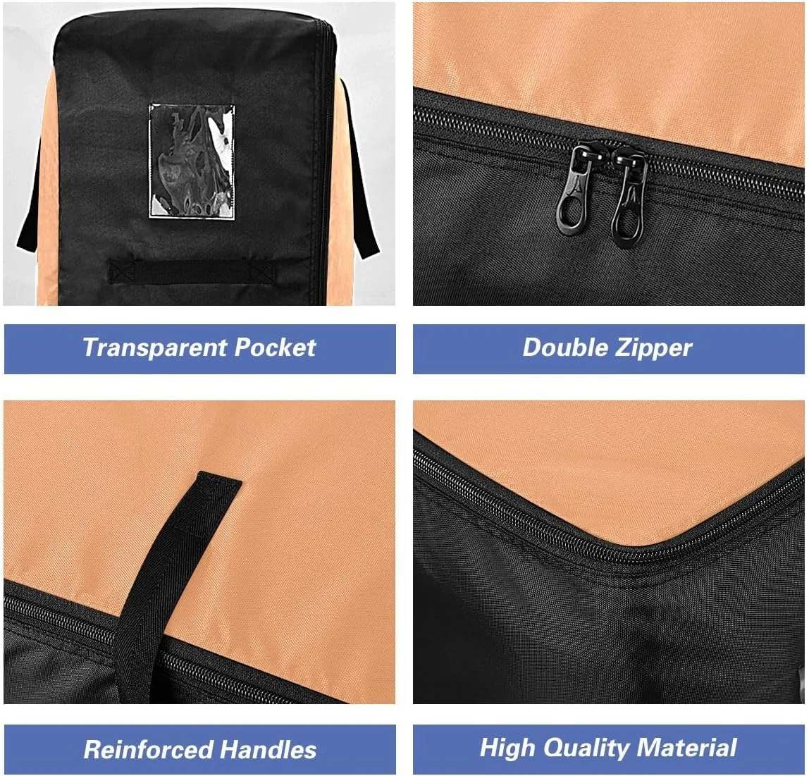 Apricot Storage Bags, 27.5x19.7x11 In, Extra Large Storage Duffle Bag with Zippers and Handles Space Saving Packing Totes for Moving Supplies Storage