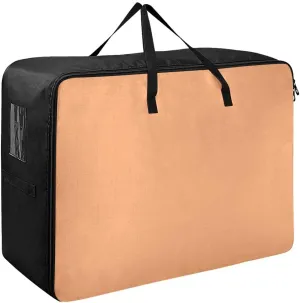 Apricot Storage Bags, 27.5x19.7x11 In, Extra Large Storage Duffle Bag with Zippers and Handles Space Saving Packing Totes for Moving Supplies Storage