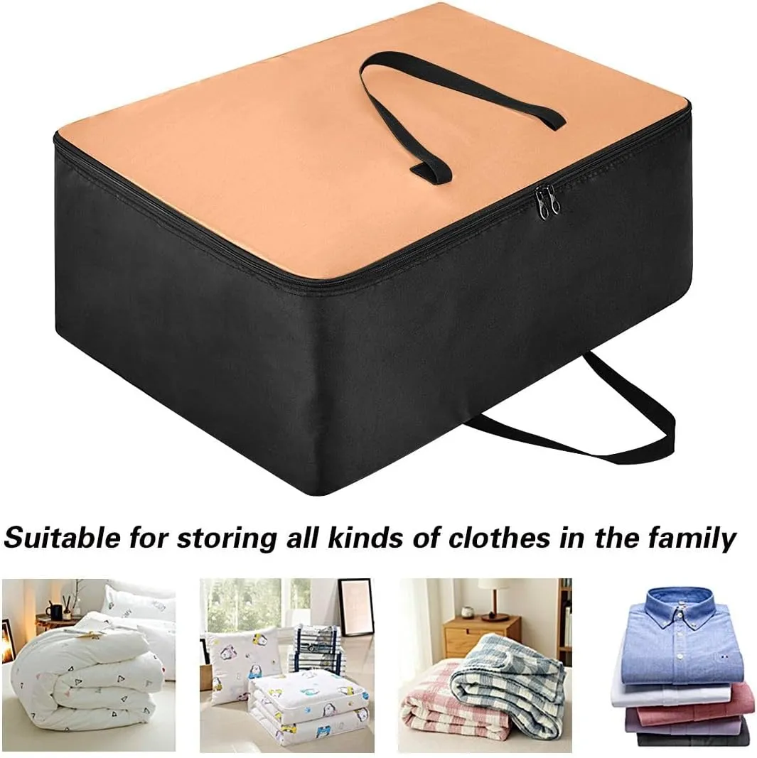 Apricot Storage Bags, 27.5x19.7x11 In, Extra Large Storage Duffle Bag with Zippers and Handles Space Saving Packing Totes for Moving Supplies Storage