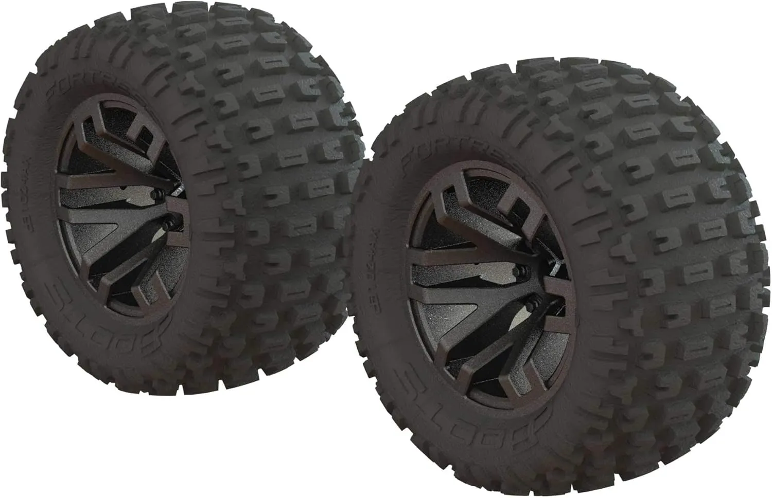 ARRMA Dboots 'Fortress MT' Tire Set Glued Gun Metal (2), ARA550086