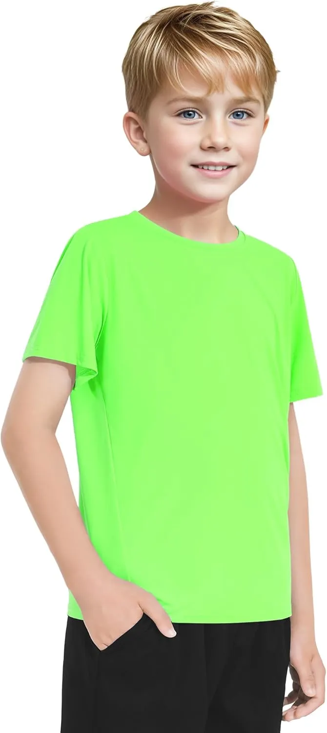 Auranso 3 Pack Boys Swim Shirts Rash Guard Short Sleeve UPF50  Quick Dry Fishing Surfing Swimwear