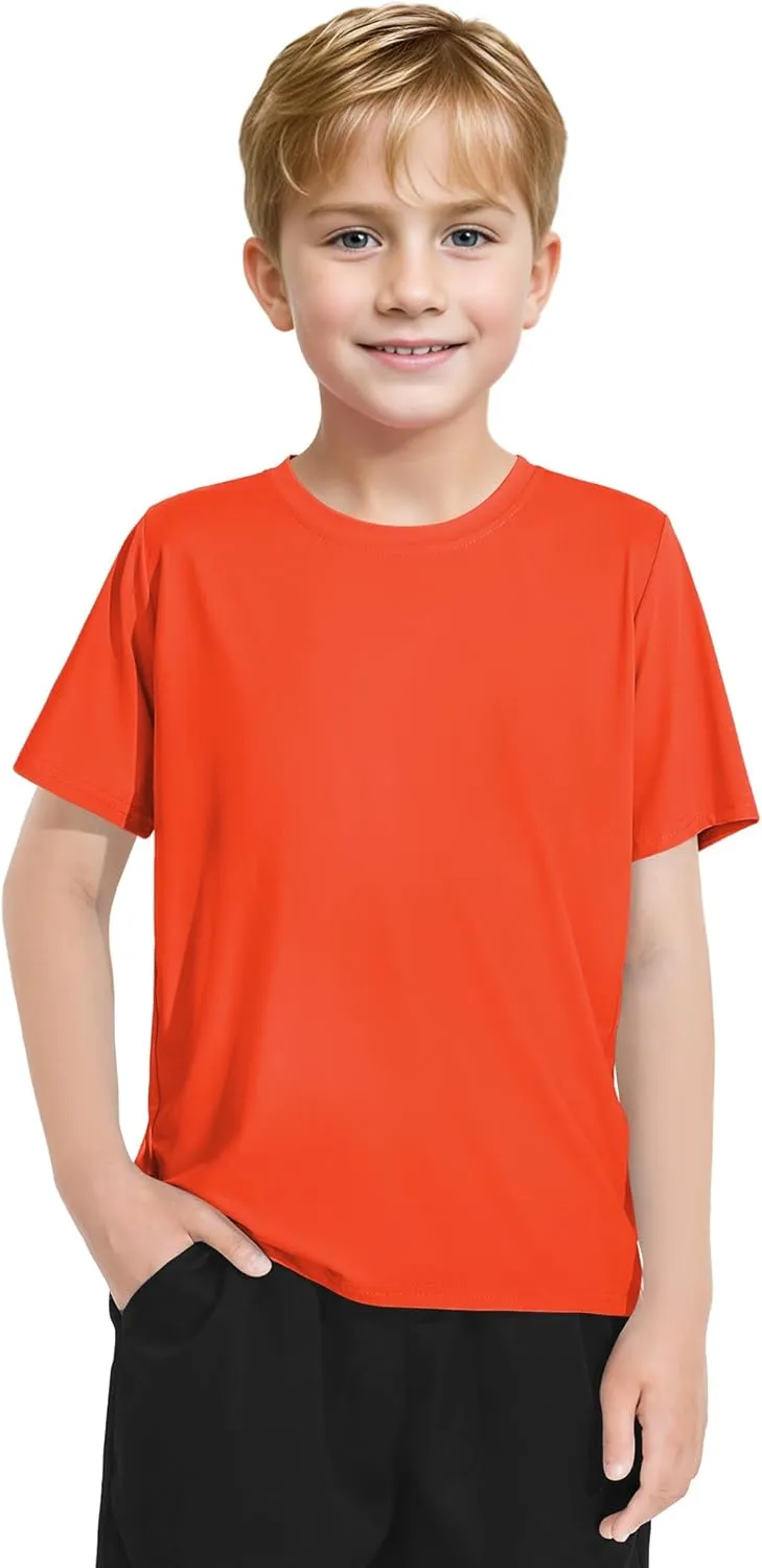 Auranso 3 Pack Boys Swim Shirts Rash Guard Short Sleeve UPF50  Quick Dry Fishing Surfing Swimwear
