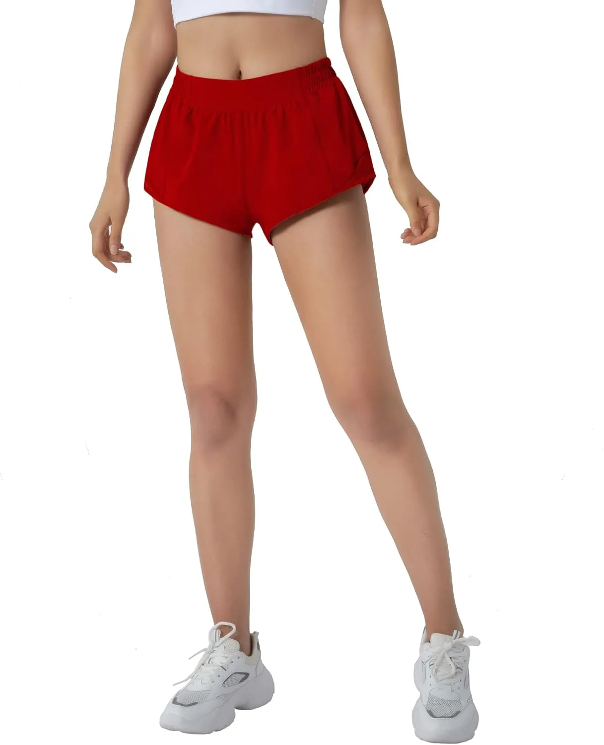 Aurefin Running Shorts for Women,Quick Dry Athletic Sports Shorts Lightweight Active Workout Gym Shorts with Zip Pocket