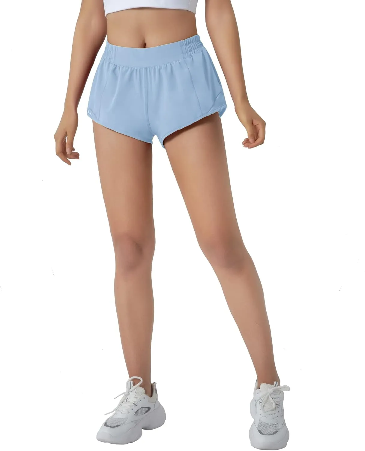 Aurefin Running Shorts for Women,Quick Dry Athletic Sports Shorts Lightweight Active Workout Gym Shorts with Zip Pocket