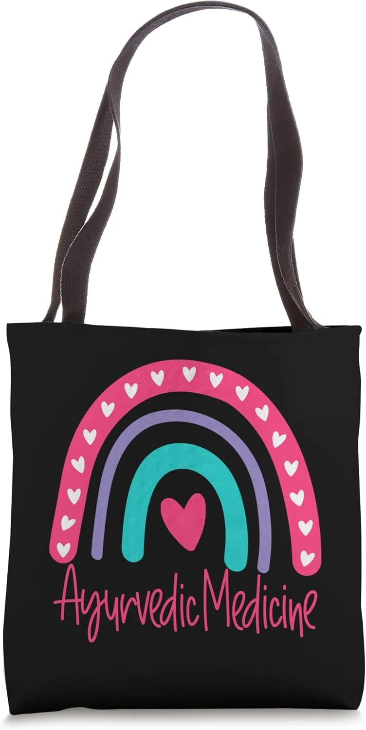 Ayurvedic Medicine Boho Rainbow Tote Bag