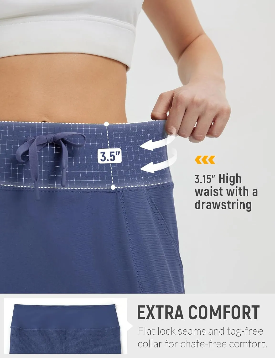 baleaf Women's 16" Hiking Cargo Skort Skirt High Waisted with Pockets Golf Workout UPF 50  Sun Protection Quick Dry