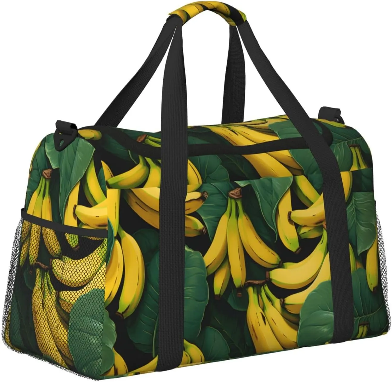 Banana Green Leaves Duffle Bag Foldable Travel Tote Bag Carry On Large Weekender Overnight Bags Waterproof Gym Bag For Women Men
