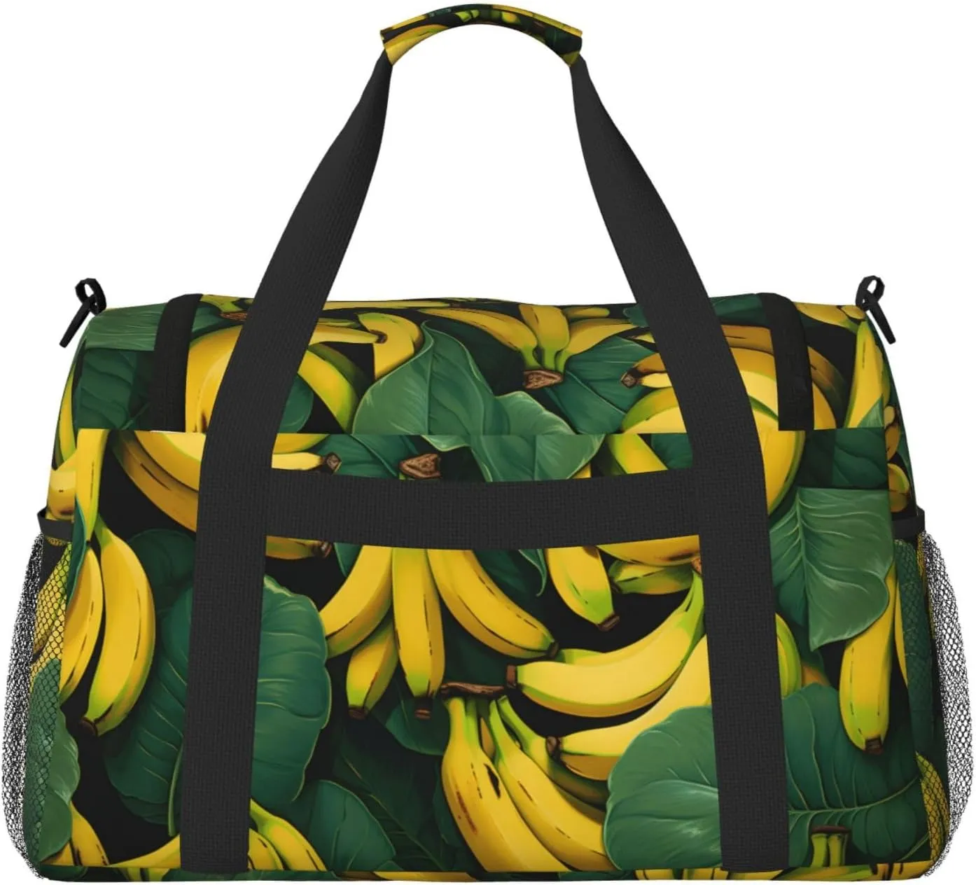 Banana Green Leaves Duffle Bag Foldable Travel Tote Bag Carry On Large Weekender Overnight Bags Waterproof Gym Bag For Women Men