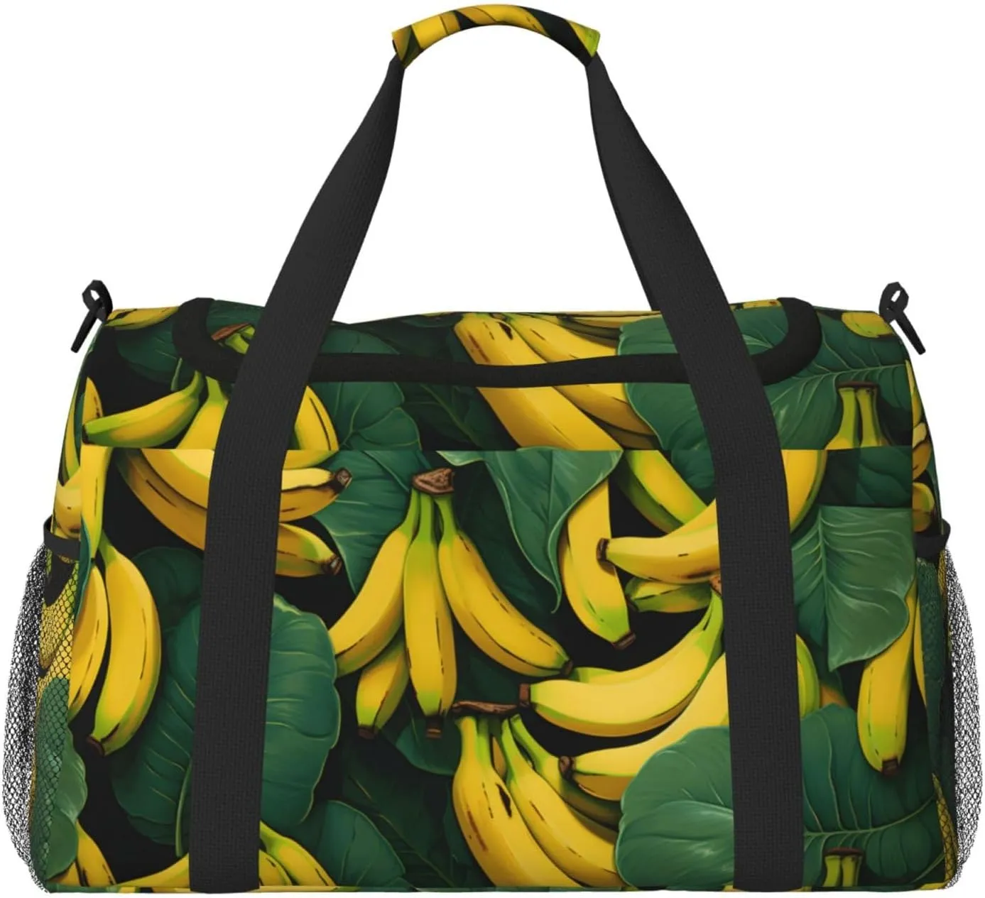 Banana Green Leaves Duffle Bag Foldable Travel Tote Bag Carry On Large Weekender Overnight Bags Waterproof Gym Bag For Women Men