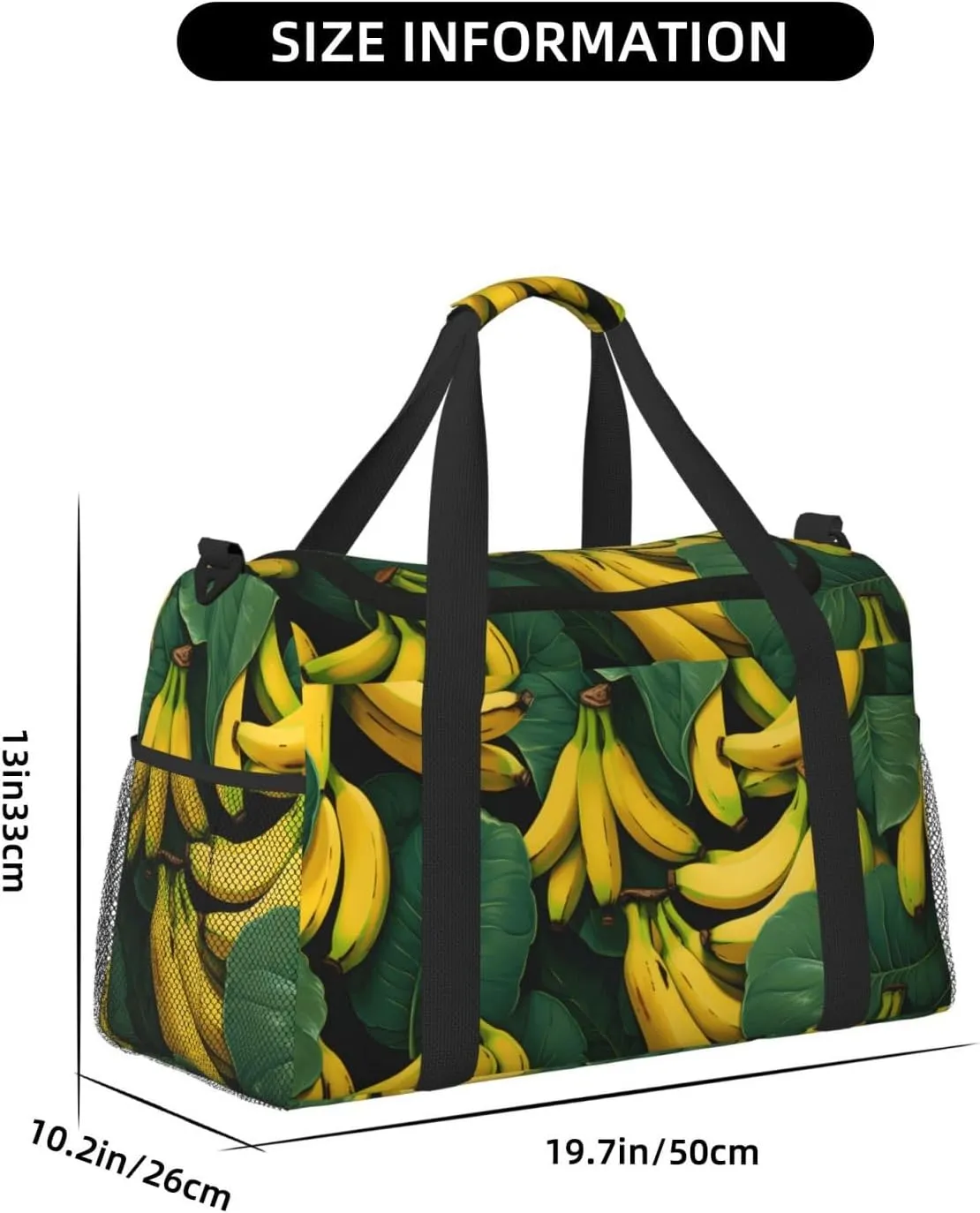 Banana Green Leaves Duffle Bag Foldable Travel Tote Bag Carry On Large Weekender Overnight Bags Waterproof Gym Bag For Women Men